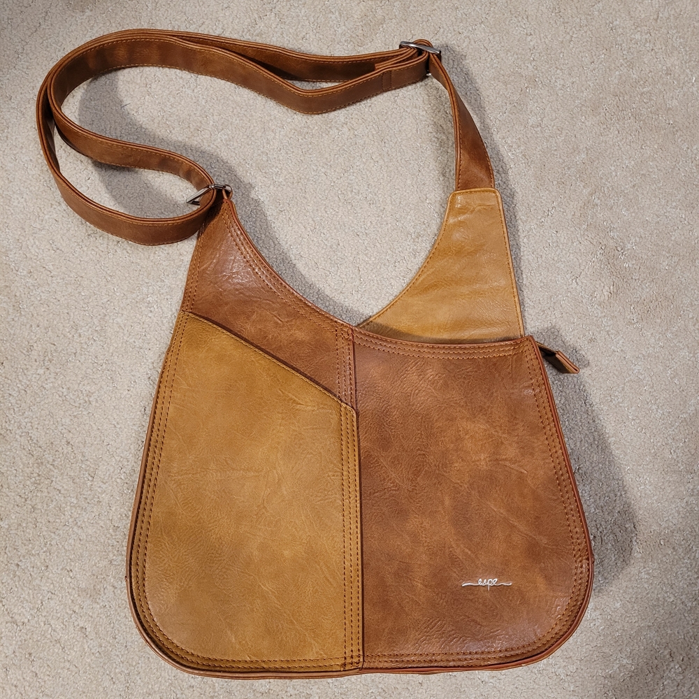 Two-Tone Brown Shoulder Bag